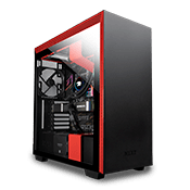NZXT H710 Tempered Glass Gaming Case - Matte Black/ Red