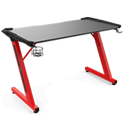GAMDIAS DAEDALUS E3 Gaming Desk [Black/Red and Carbon Fiber]
