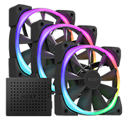 3x [ARGB] NZXT AER RGB 2 120mm Black Triple Starter Fan Pack w/ ARGB Controller