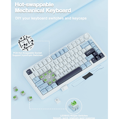 AULA F75 Wireless Mechanical Gaming Keyboard - Reaper Linear Switches