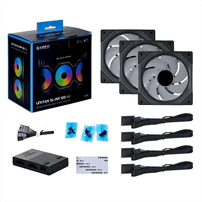 Lian Li UNI FAN SL-INFINITY ARGB 120mm Triple Fan Pack - Black
