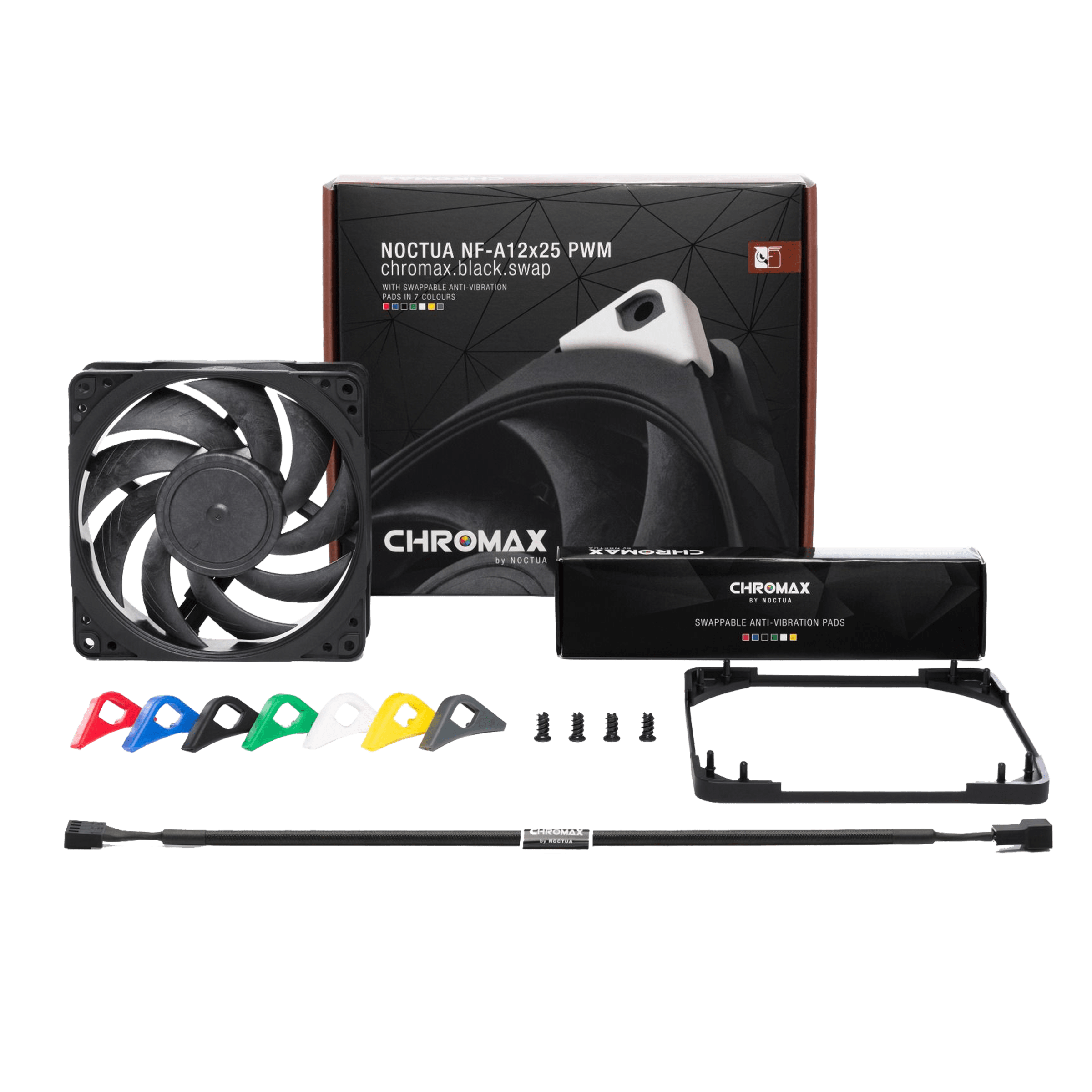 Noctua NF-A12x25 PWM chromax.Black.swap 120mm Single Fan - Black