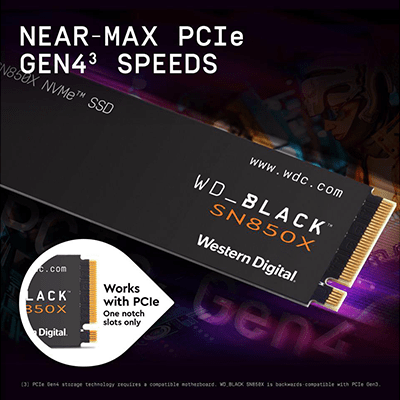 2TB WD Black SN850X M.2 PCIe Gen 4 NVMe SSD