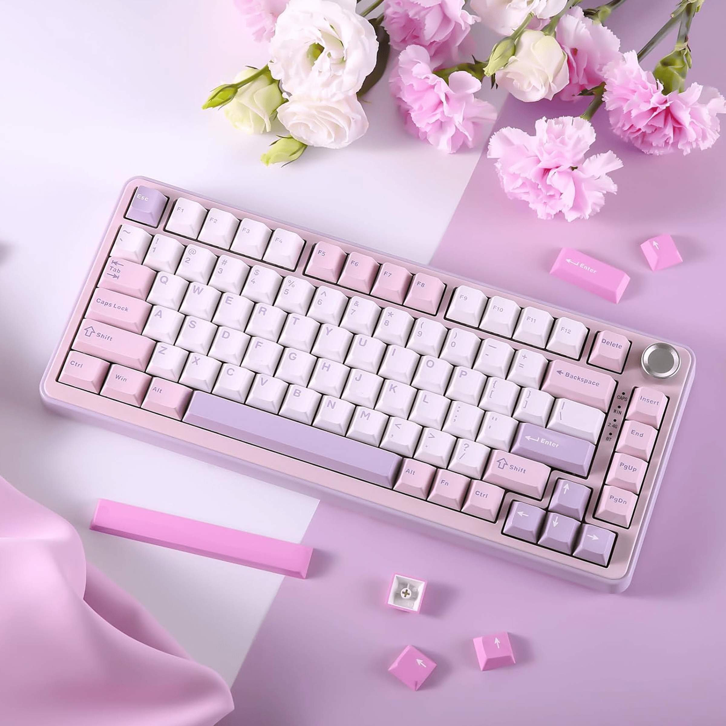 YUNZII B75 PRO Wireless Mechanical Gaming Keyboard - Cocoa Cream