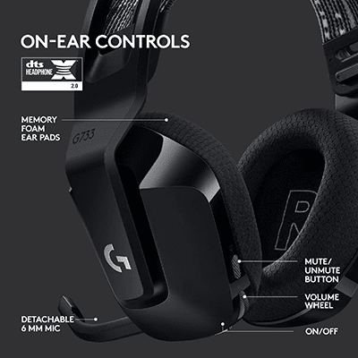 Logitech G733 Lightspeed Wireless Gaming Headset - Black