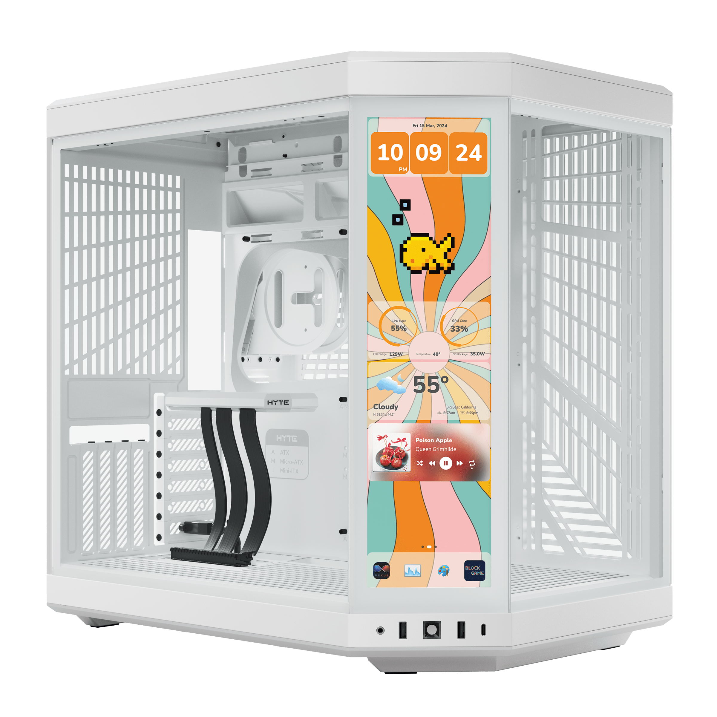 HYTE Y70 Touch Infinite Gaming Case - Snow White