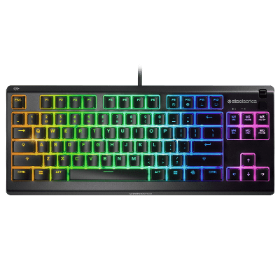 SteelSeries Apex 3 RGB TKL Wired Gaming Keyboard - Whisper Quiet