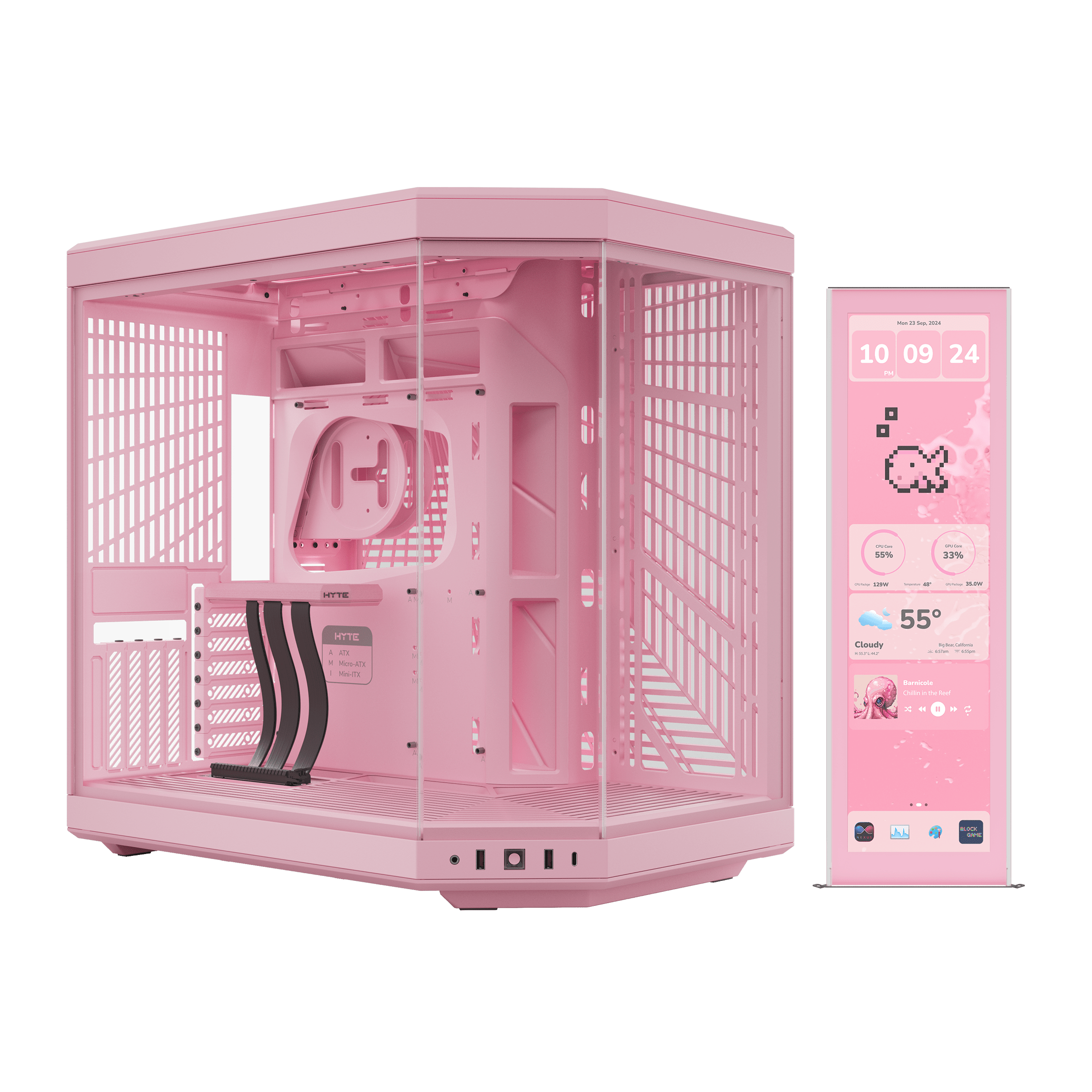 HYTE Y70 Case + Touch Infinite Display Upgrade - Strawberry Milk