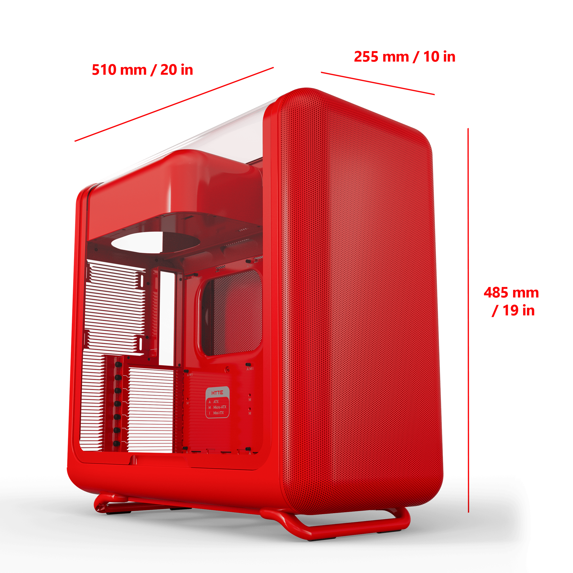 HYTE X50 + HYTE FA12 × 4 HYTE X50 Gaming Case - Wild Cherry