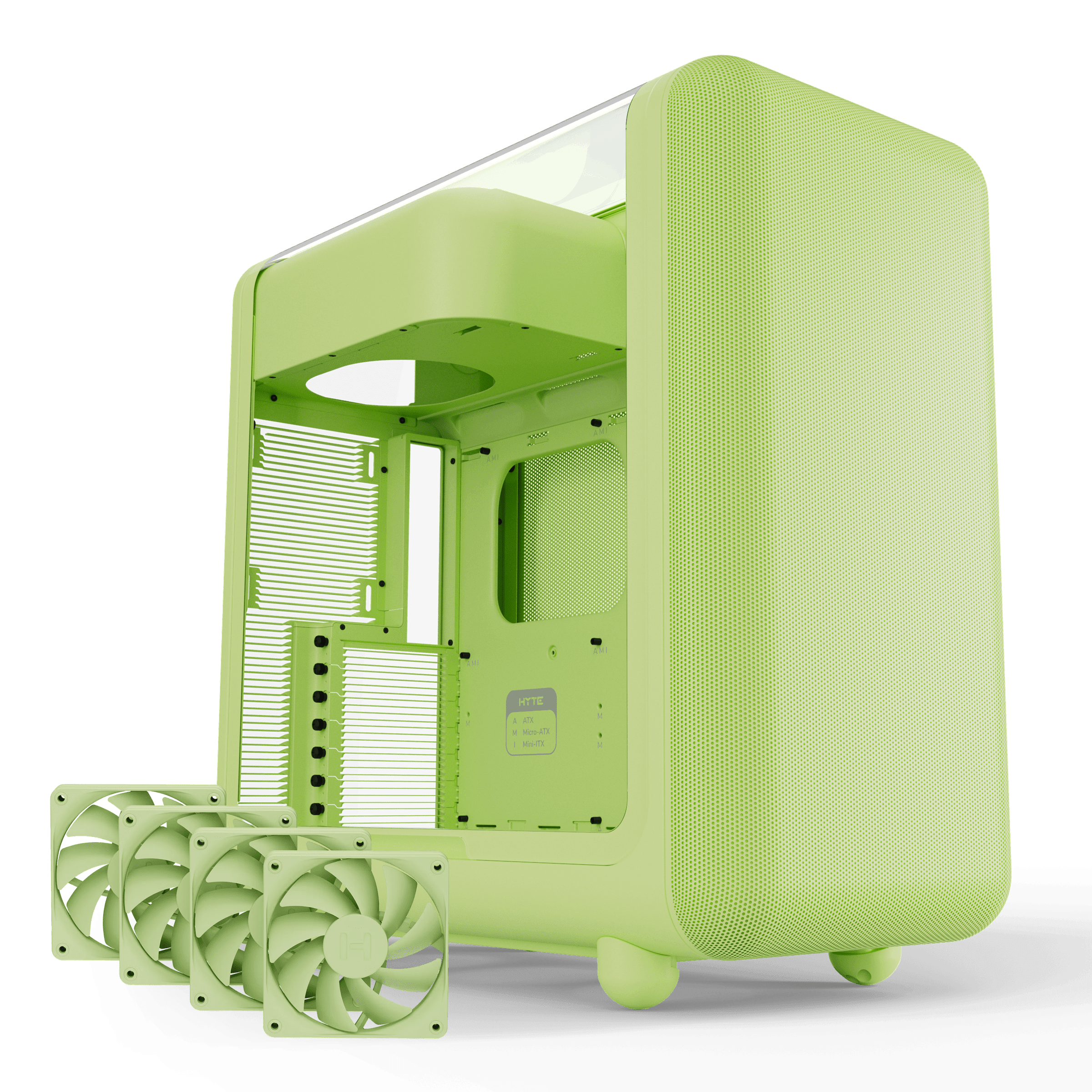 HYTE X50 Case + HYTE FA12 Case Fans (4-Pack) - Matcha