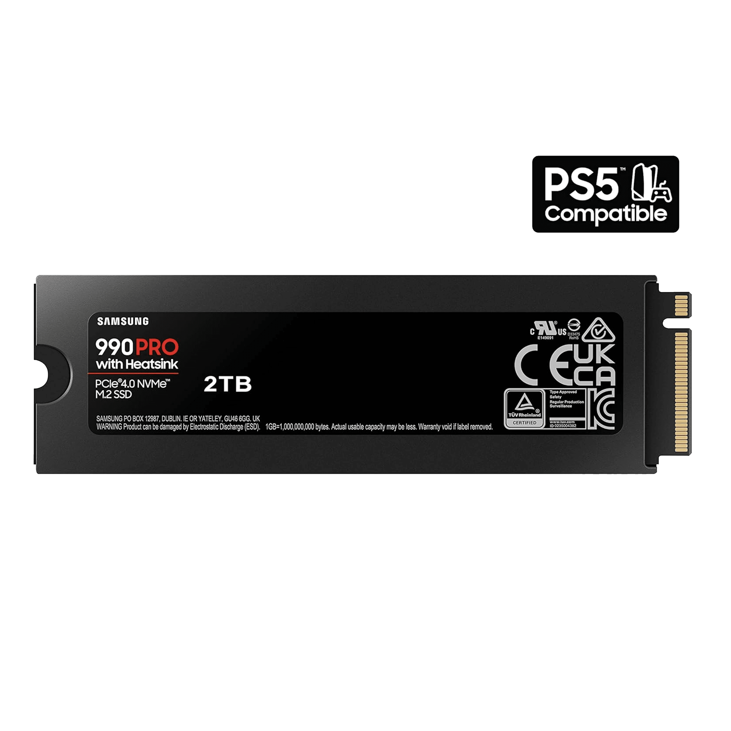 2TB Samsung 990 PRO With Heatsink M.2 PCIe Gen 4 NVMe SSD