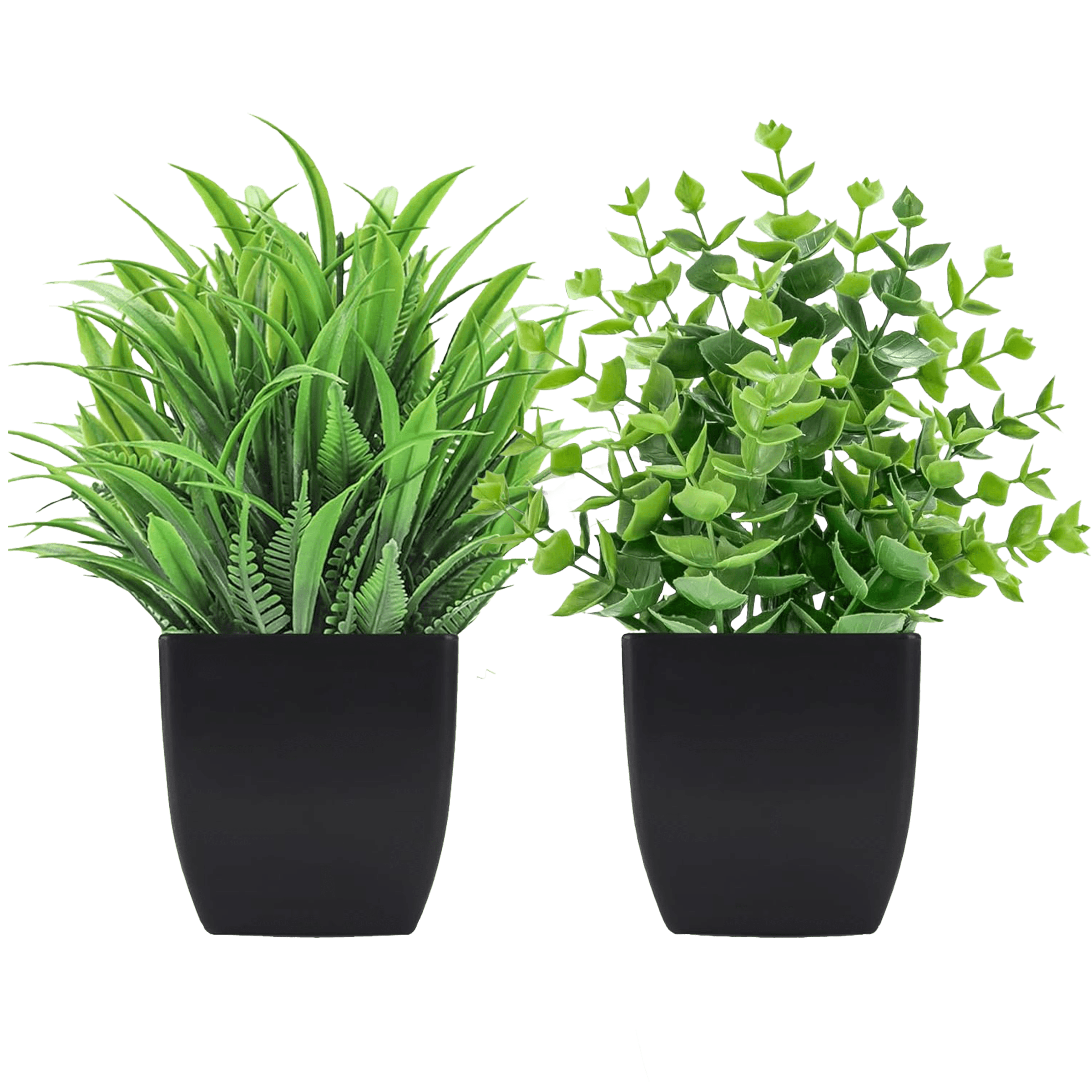 Small Artificial Potted Plants - Black