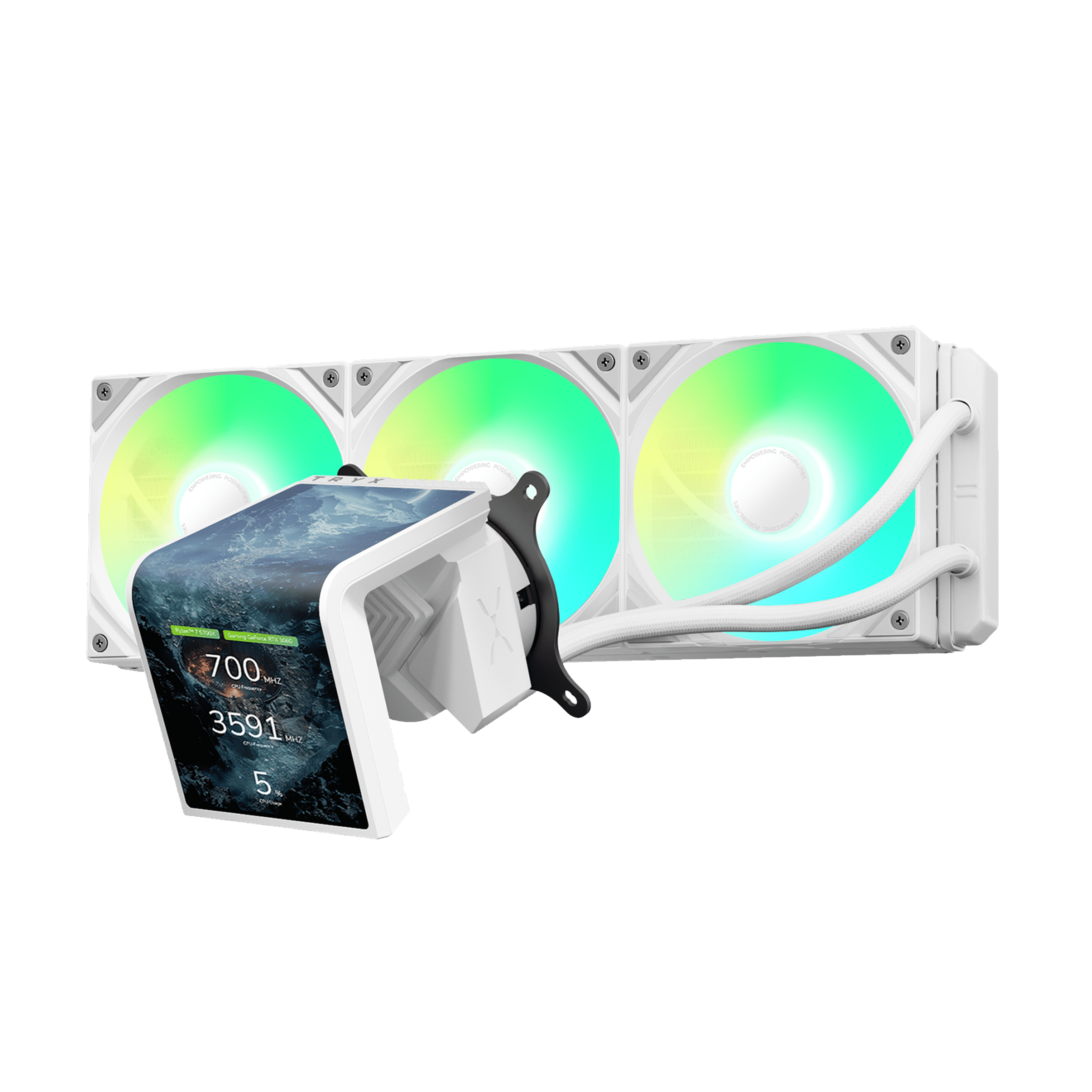 TRYX PANORAMA SE 360 ARGB 360mm Liquid Cooler with 6.67 in. AMOLED