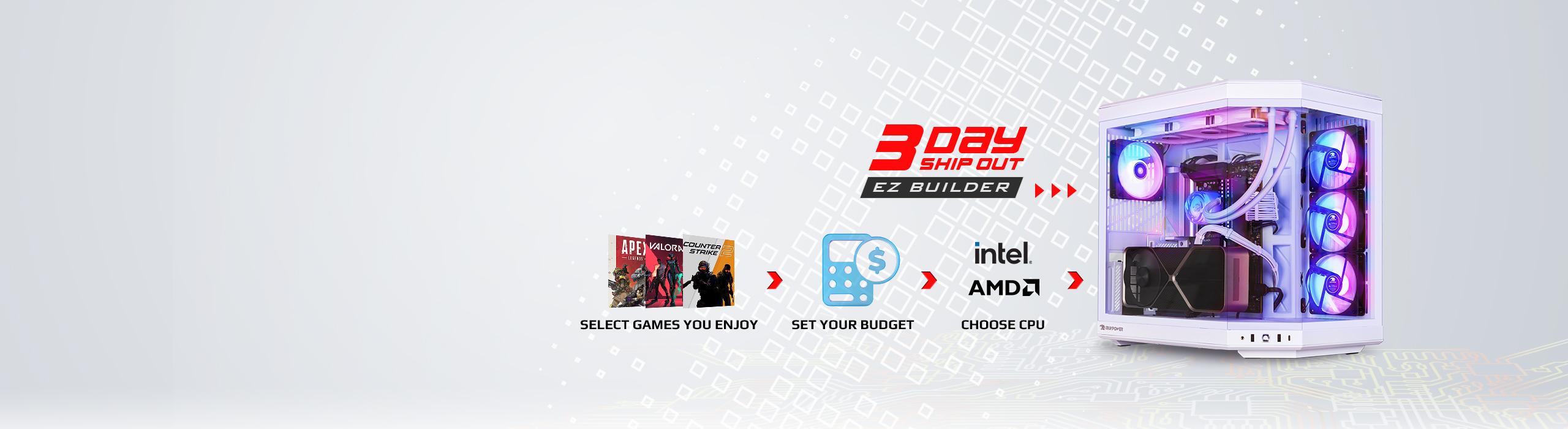 GET GAMING FAST <br>WITH EASY BUILDER