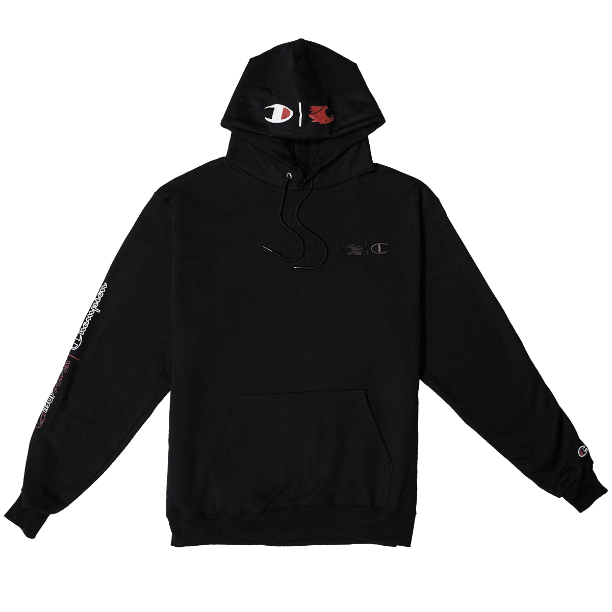 Champion fleece hoodie black best sale