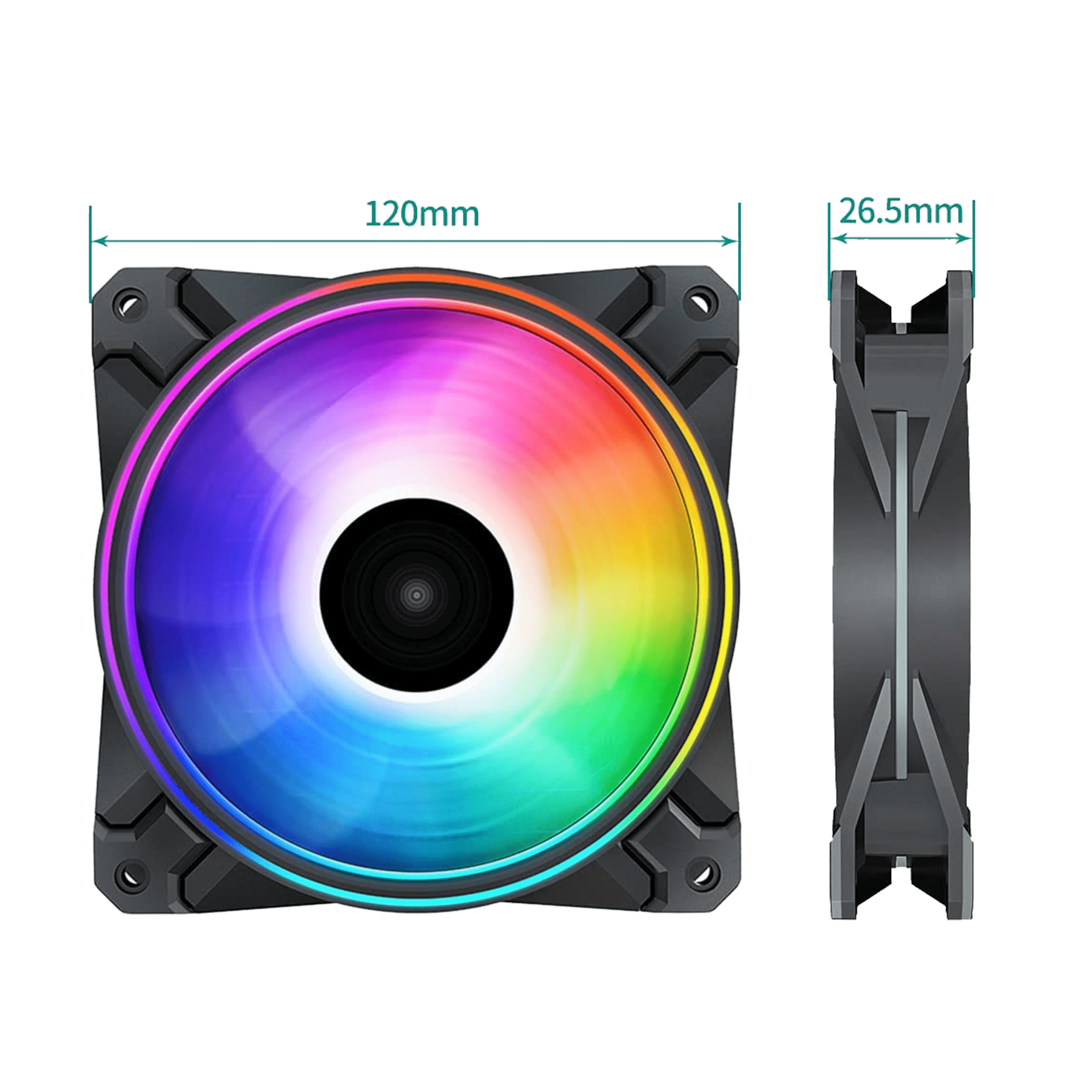 DeepCool CF120 PLUS ARGB 120mm Triple Fan Pack - Black