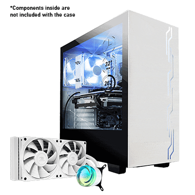 iBUYPOWER Snowblind S Case (+ Free 240mm AW4 ARGB Liquid Cooler - White)