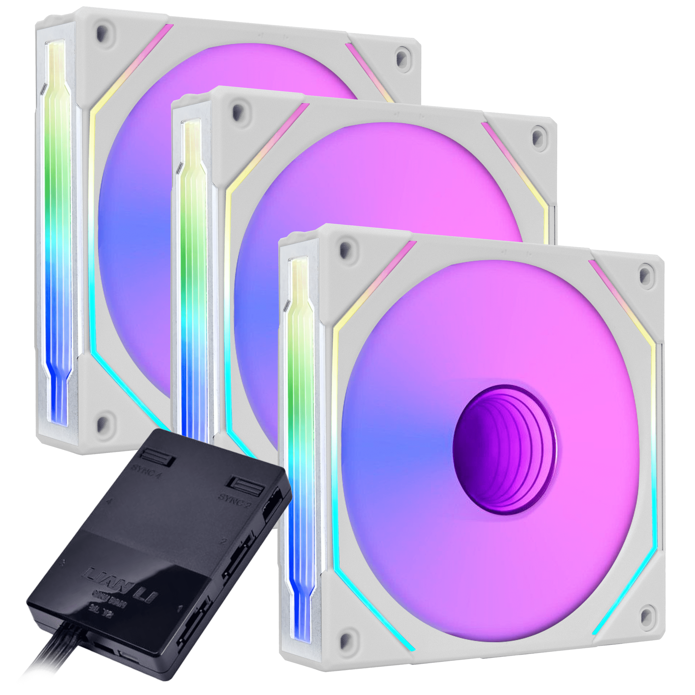 Lian Li UNI FAN SL-INFINITY ARGB 120mm Triple Fan Pack - White Lian Li UNI FAN SL-INFINITY ARGB 120mm Triple Fan Pack - White