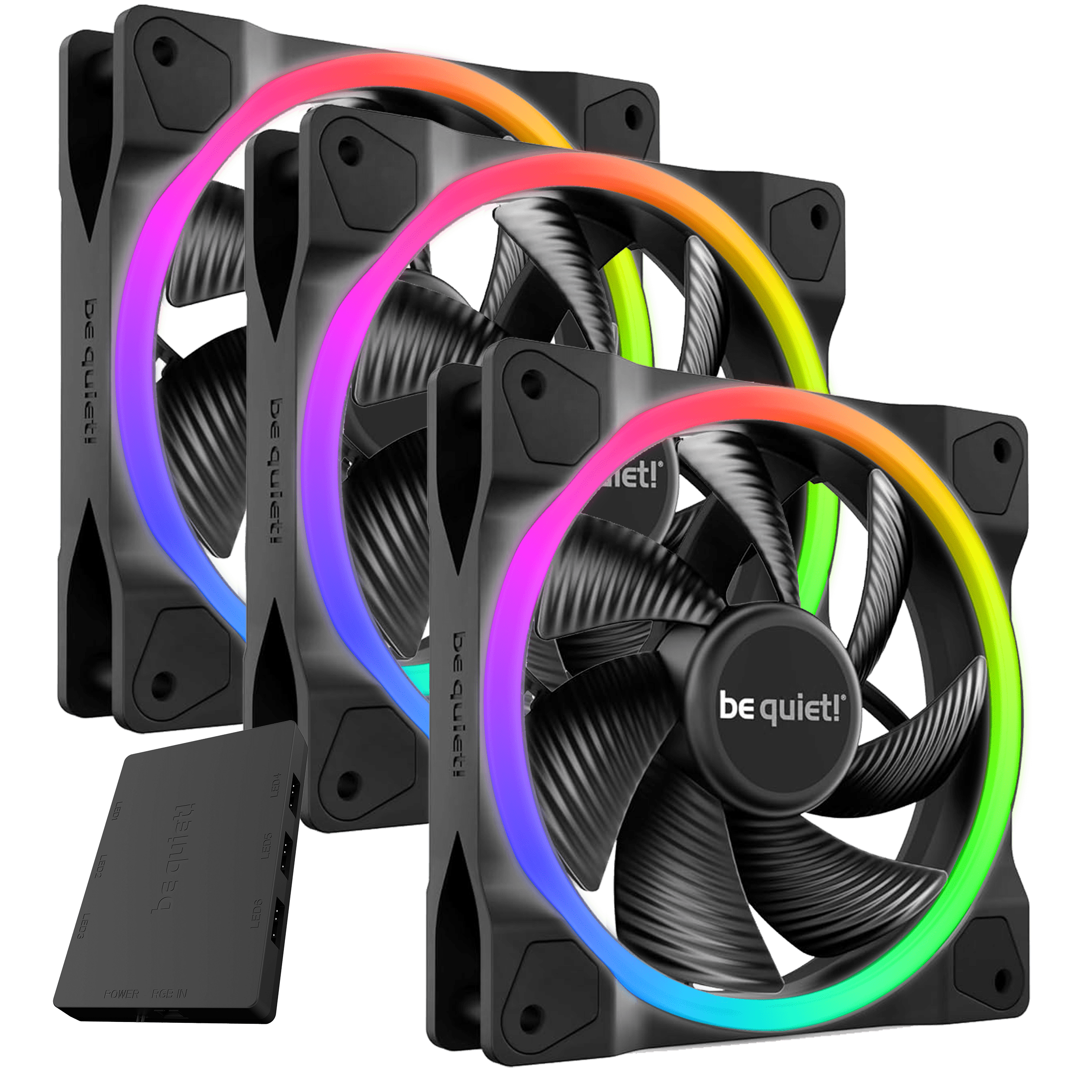 be quiet! Light Wings 120mm PWM ARGB Triple Fan Pack - Black