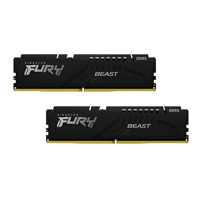 Kingston Fury Beast 64GB (32GBx2) DDR5 6000MHz CL36 Memory Kit - Black