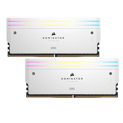 CORSAIR Dominator Titanium RGB 32GB (16GBx2) DDR5 6000MHz CL30 Memory Kit - White