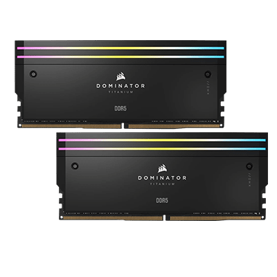 CORSAIR Dominator Titanium RGB 64GB (32GBx2) DDR5 6000MHz CL30 Memory Kit - Black