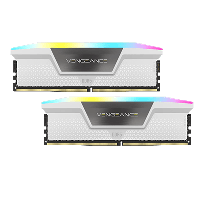 CORSAIR Vengeance RGB 32GB (16GBx2) DDR5 6000MHz CL36 Memory Kit - White