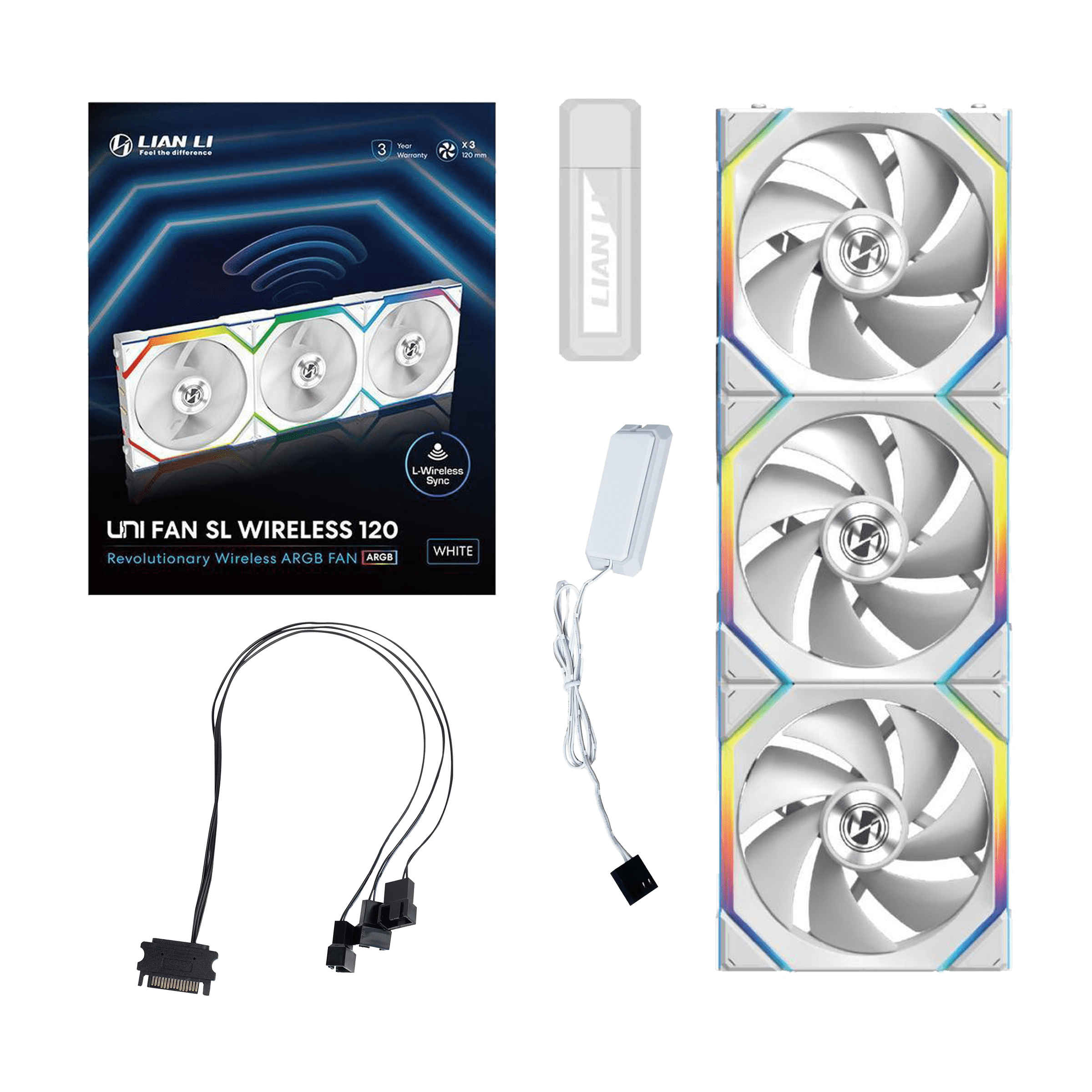 Lian Li UNI FAN SL-Wireless ARGB 120mm Triple Fan Pack w/ Wireless Lian Li UNI FAN SL-Wireless ARGB 120mm Triple Fan Pack w/ Wireless