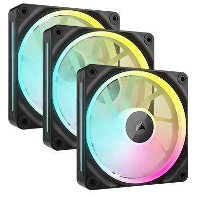 CORSAIR iCUE LX120 RGB 120mm PWM Triple Fan Starter Pack - Black