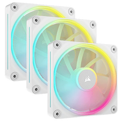 CORSAIR iCUE LX120 RGB 120mm PWM Triple Fan Starter Pack - White