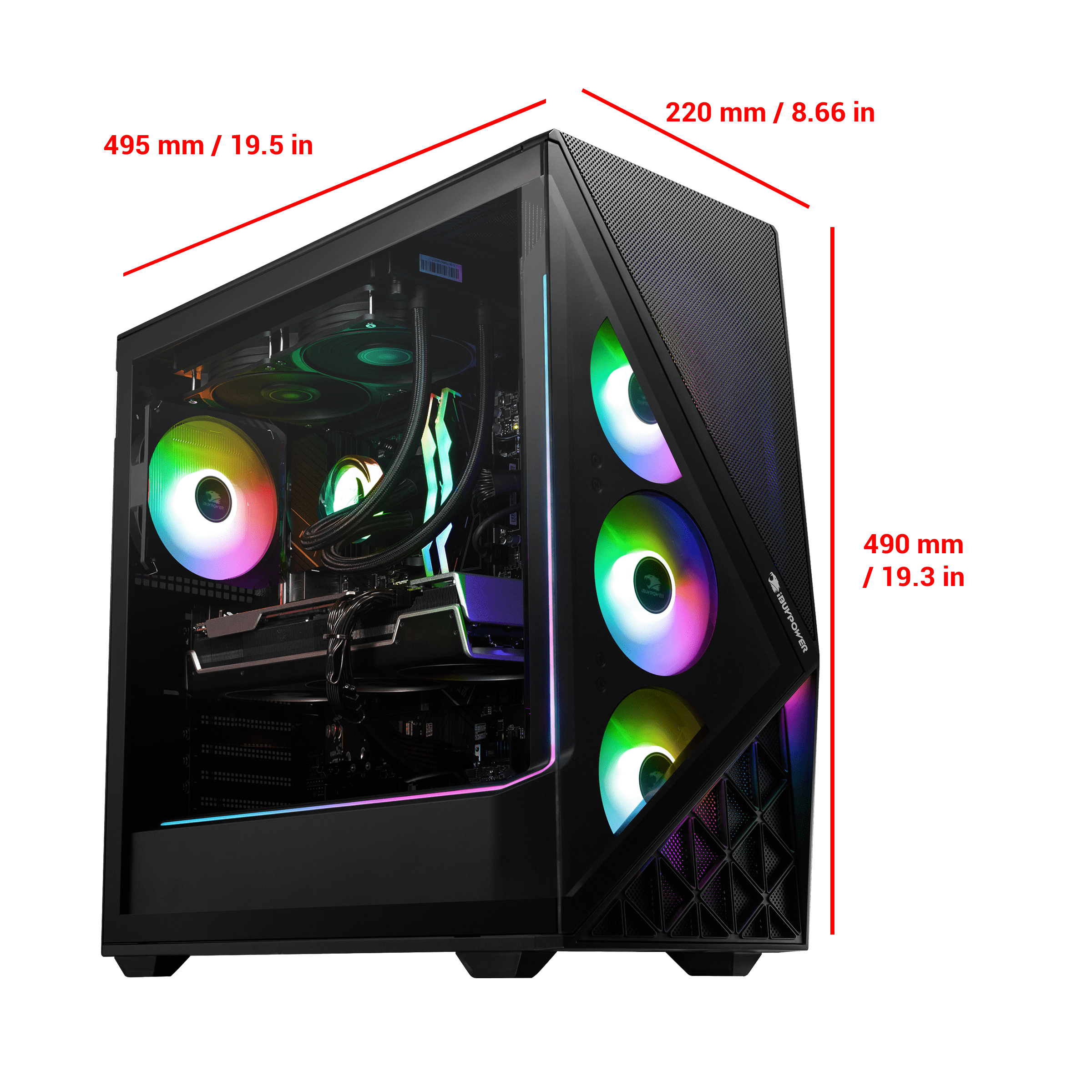 iBUYPOWER Slate 9 Mesh Gaming Case - Black