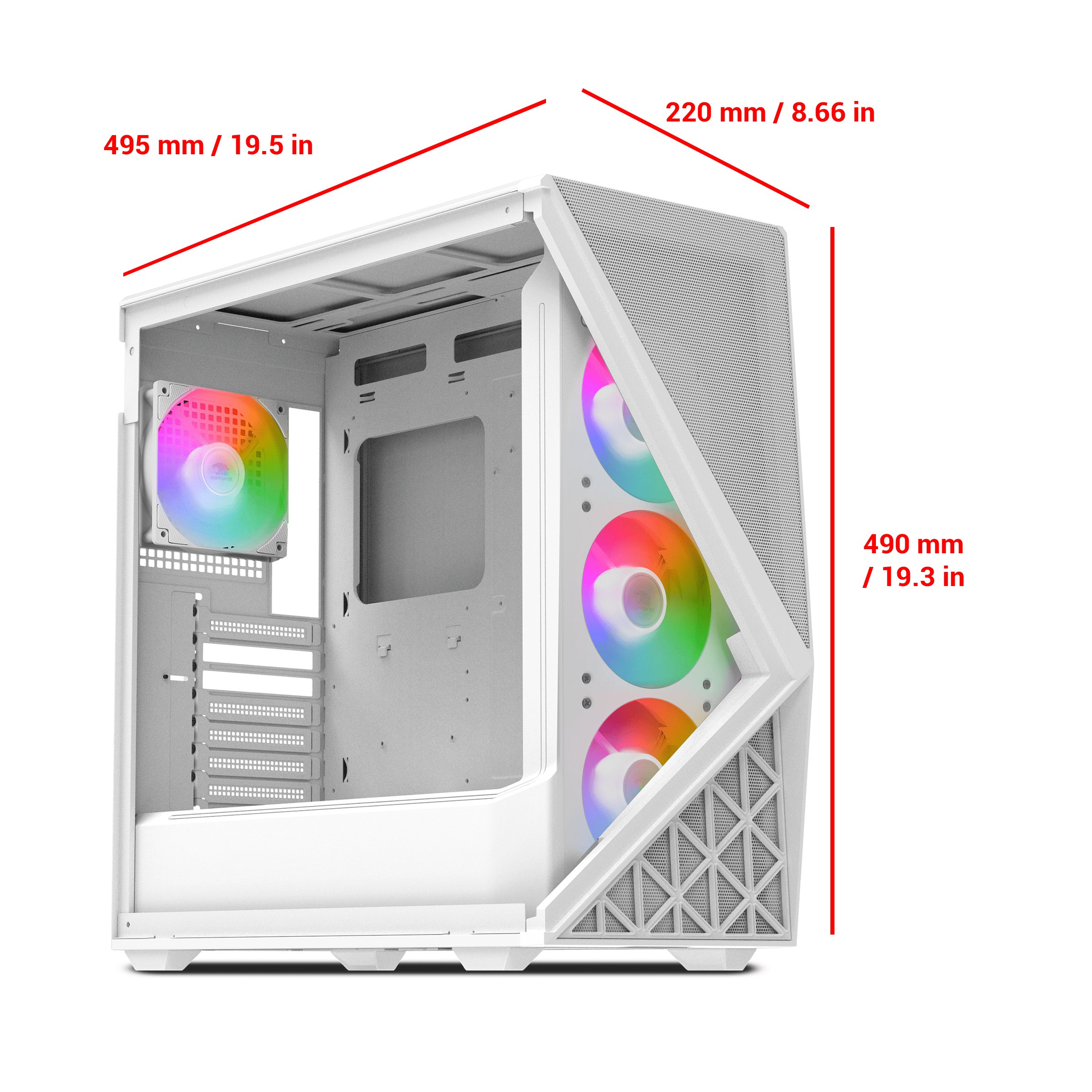 iBUYPOWER Slate 9 Mesh Gaming Case - White