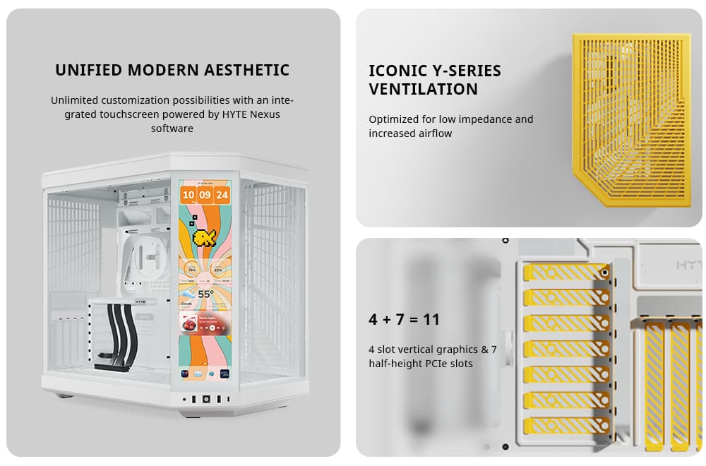 HYTE Y70 Touch Infinite Gaming Case - Snow White
