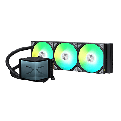 TRYX PANORAMA 360 ARGB 360mm Liquid Cooler with 6.5'' AMOLED Curved Screen - Black