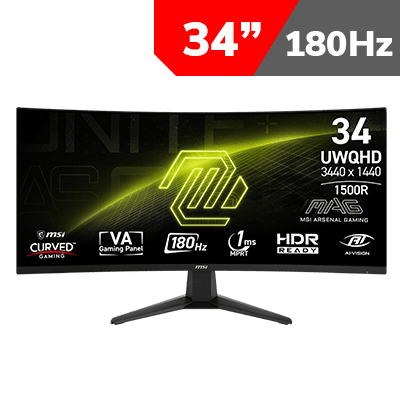 [3440 x 1440] MSI MAG 346CQ Curved Gaming Monitor