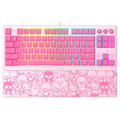 Razer Ornata V3 TKL Wired Gaming Keyboard - Hello Kitty and Friends Edition, Membrane Switches