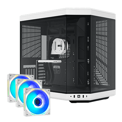 HYTE Y70 Case - Panda ( + FREE 3x iBUYPOWER Gen 9 Deluxe 120mm Case Fans - White)