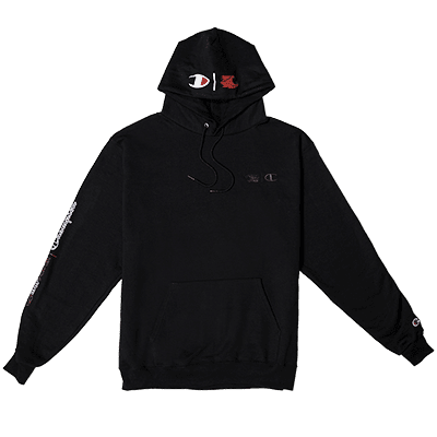 Champion Powerblend Fleece Hoodie (Black) - Medium