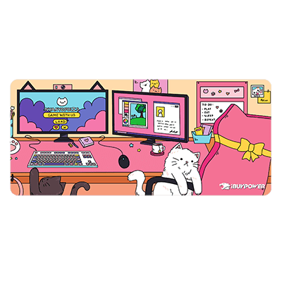 iBUYPOWER X HYTE CNVS Analog Nyanyopolis Desk Pad