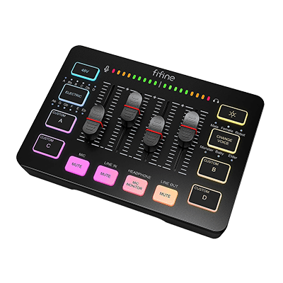 FIFINE Ampligame SC3 Gaming Audio Mixer - Black