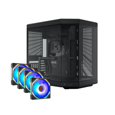 HYTE Y70 Gaming Case - Pitch Black [+Free 4x iBUYPOWER Gen 9 Deluxe 120mm Case Fans]