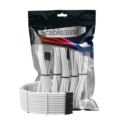 CableMod Pro ModMesh Sleeved 12VHPWR StealthSense Cable Extension Kit (16-Pin to 3 x 8-Pin) - White