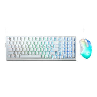 iBUYPOWER MK9 RGB Mechanical Gaming Keyboard and Mouse Combo - White, Tactile Brown Switches