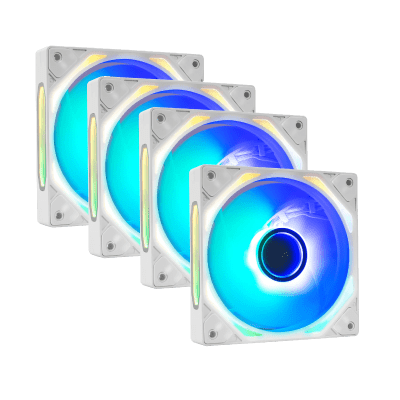 iBUYPOWER GEN 9 Deluxe PWM 120mm Case Fans (4-Pack) - White