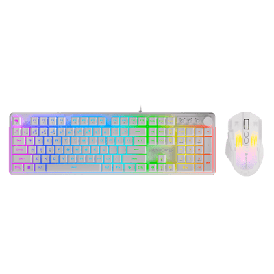 iBUYPOWER Chimera KM10 RGB Gaming Keyboard and Mouse Combo - White