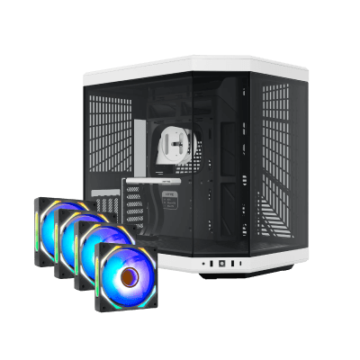 HYTE Y70 Gaming Case - Panda [+Free 4x iBUYPOWER Gen 9 Deluxe 120mm Case Fans]