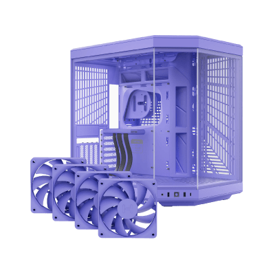 HYTE Y70 Gaming Case [+Free 4x HYTE FA12 Case Fans] - Taro Milk
