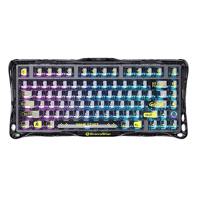 GravaStar Mercury K1 Lite Keyboard - Transparent Black, Linear Switches