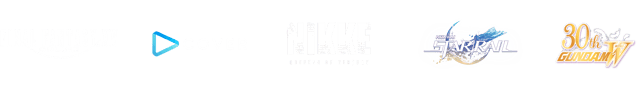 final fantasy, hololive, nikke, starrail, gundam logos